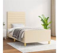 vidaXL Cadre de lit avec tête de lit Crème 80x200 cm Tissu