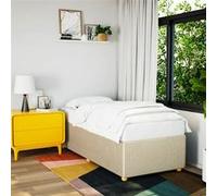 vidaXL Bedframe zonder matras 80x200 cm stof crÃmekleurig3284898 Blanc G