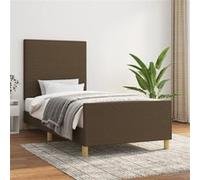 vidaXL Bedframe zonder matras 80x200 cm stof donkerbruin3124850 Marron G
