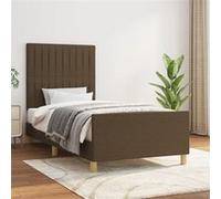 vidaXL Cadre de lit sans matelas marron foncé 90x190 cm tissu