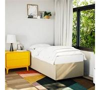 vidaXL Bedframe zonder matras 90x200 cm stof crÃmekleurig3284448 Blanc G