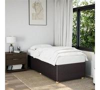 vidaXL Cadre de lit sans matelas marron foncé 90x200 cm tissu