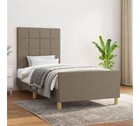 vidaXL Bedframe zonder matras 90x200 cm stof taupe3125029 Taupe G