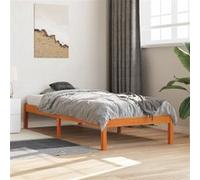 vidaXL Cadre de lit cire marron 100x200 cm bois de pin massif