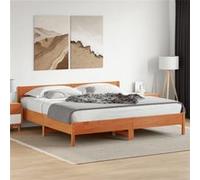 vidaXL Cadre de lit sans matelas cire marron 200x200cm bois pin massif