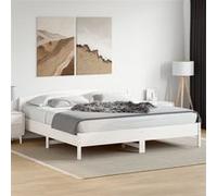 vidaXL Bedframe zonder matras massief grenenhout wit 200x200 cm3216189 Blanc G