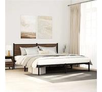 vidaXL Bedframe zonder matras metaal bruin eikenkleur 193x203 cm4007771 Marron G