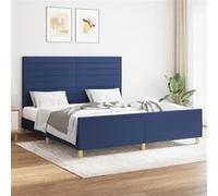 vidaXL Bedframe zonder matras stof blauw 160x200 cm3125152 Bleu G