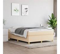 vidaXL Bedframe zonder matras stof crÃmekleurig 140x200 cm3120966 Blanc G