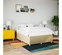 vidaXL Cadre de lit sans matelas crème 160x200 cm tissu