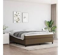 vidaXL Bedframe zonder matras stof donkerbruin 160x200 cm3120873 Marron G