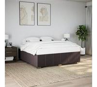 vidaXL Bedframe zonder matras stof donkerbruin 200x200 cm3284863 Marron G