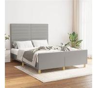 vidaXL Cadre de lit avec tête de lit Gris clair 140x200 cm
