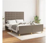 vidaXL Bedframe zonder matras stof taupe 140x200 cm3125385 Taupe G