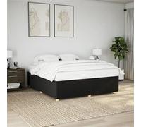 vidaXL Bedframe zonder matras stof zwart 200x200 cm3284759 Noir G