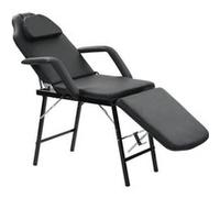 vidaXL Fauteuil de soins du visage Portable en similicuir 185x78x76cm Noir