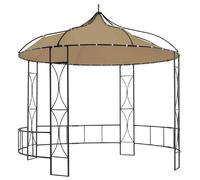 vidaXL Belvédère 300x290 cm Taupe Rond