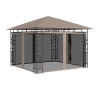 vidaXL Pavillon avec moustiquaire 3x3x2,73 m Taupe 180 g/m