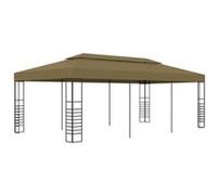 vidaXL Gloriette de jardin 6x3x2,7 m Taupe 180 g/m²