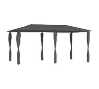 vidaXL Pavillon avec revêtement de poteaux 2,98x5,3x2,59 m Gris 160 g/m