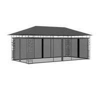 vidaXL Belvédère avec Moustiquaire Tonnelle Chapiteau de Jardin Tente de Réception de Patio Pavillon d'Extérieur Mariage 6x3x2,73 m Anthracite