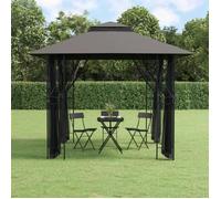vidaXL Pavillon avec parois latérales Anthracite 300x300x270 cm Acier