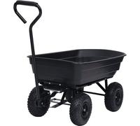 vidaXL Benne de jardin 300 kg 75 L noire