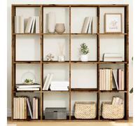 vidaXL Bibliothèque 16 Compartiments Vieux Bois