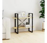 vidaXL Bibliothèque 2 niveaux 80 cm pin massif