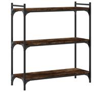 vidaXL Bibliothèque 3 Niveaux chêne fumé 80x30x86 cm Bois d'ingénierie