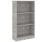 vidaXL Bibliothèque 3 Niveaux Gris béton 60x24x109cm Bois d'ingénierie