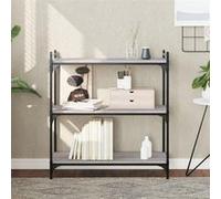 vidaXL Bibliothèque 3 niveaux gris 80x30x86 cm bois d'ingénierie