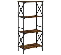 vidaXL Bibliothèque 4 niveaux 59x35x132 cm – Chêne fumé, bois d'ingénierie, pieds réglables