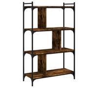 vidaXL Bibliothèque 4 niveaux – Pieds réglables, style industriel, chêne fumé