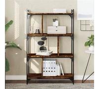 VidaXL Bibliothèque 4 niveaux chêne fumé 76x32x123cm bois d'ingénierie 833937 Marron G