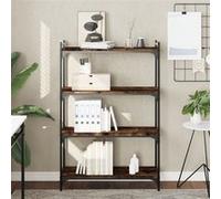 Vidaxl Bibliothèque 4 Niveaux Chêne Fumé 80x30x120cm Bois D'ingénierie Marron