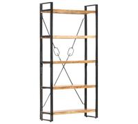 Vidaxl Bibliothèque 5 Niveaux 90x30x180 Cm Bois Solide De D'acacia