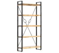 vidaXL Bibliothèque 5 niveaux – Bois solide de manguier 90×30×180 cm