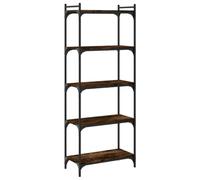vidaXL Bibliothèque 5 niveaux – Étagère en bois d'ingénierie chêne fumé, pieds réglables