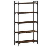 vidaXL Bibliothèque 5 niveaux chêne fumé 80x30x154 cm bois d'ingénierie marron