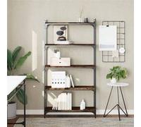 vidaXL Bibliothèque 5 niveaux chêne fumé 80x30x154 cm bois d'ingénierie marron