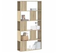 vidaXL Bibliothèque 5 niveaux chêne sonoma bois d'ingénierie, étagère, étagère à livres, support de livre, armoire de 852773 Marron G