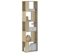 vidaXL Bibliothèque 5 niveaux chêne sonoma bois d'ingénierie, étagère, étagère à livres, support de livre, armoire de 852782