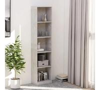vidaXL Bibliothèque à 5 Niveaux, Meuble de Rangement avec Compartiment, Armoire à Livres Salon Salle de Séjour Intérieur, Moderne, Gris Béton Bois d’Ingénierie