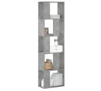 vidaXL Bibliothèque 5 niveaux – Gris béton, bois d'ingénierie