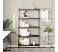 Bibliothèque 5 niveaux noir 80x30x154 cm bois d'ingénierie 837677