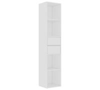 vidaXL Bibliothèque 6 Niveaux, 4 étagères & 2 tiroirs, 36x30x171 cm, Bois reconstitué, Blanc, Meuble de Rangement, Armoire Debout, Mobilier Moderne pour Maison & Bureau