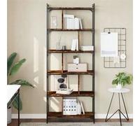 vidaXL Bibliothèque 6 niveaux chêne fumé 76x32x192 cm bois d'ingénierie 833947