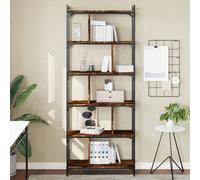 vidaXL Bibliothèque 6 niveaux chêne fumé 76x32x192cm bois d'ingénierie Marron