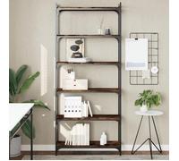 vidaXL Bibliothèque 6 niveaux chêne fumé 80x30x188cm bois d'ingénierie 837684